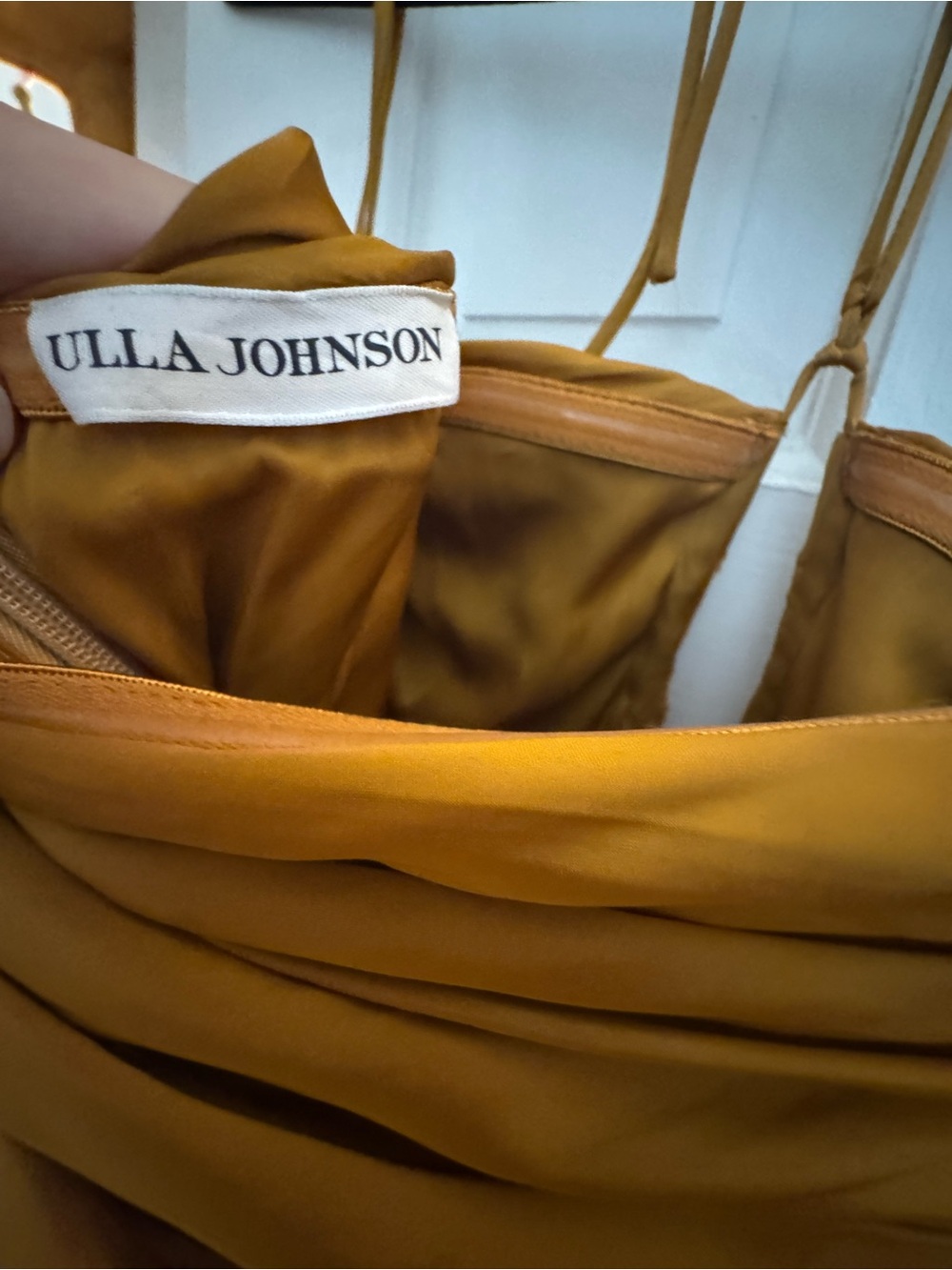 Ulla Johnson Goldenrod Silk Tiered Maxi Dress with Drawstring Peplum - Picture 6 of 7